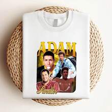 180g pure Cotton Retro Adam Sandler Shirt Adam Sandler Tshirt Adam Sandler T fashion streetwear designer clothes Stylish Summer Print Round Neck Short Sleeve Stretched Breathable Soft T-Shirt For Women Casual Casual female Top For Everyday Wear Versatile - Blanco - Ver 4