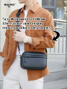 男士时尚休闲斜挎包，大容量，街头风，送礼佳品，单肩斜挎包，适合度假、上学、夏季出行，防水PU皮革，商务休闲黑色，个性化礼物，爸爸/丈夫复古包，情人节黑色包，露营斜挎包，贴纸，返校情人节礼物，复古单肩包，礼品袋，斜挎包，春季相机包，防水背包，节日情人节