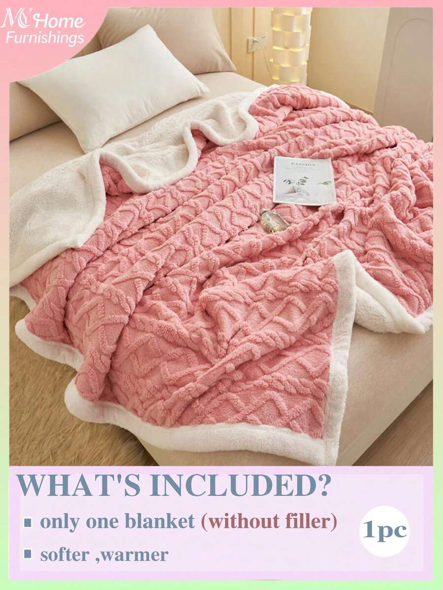 1 Stück weiches & flauschiges Reißverschluss-Fleece-Decke, einfarbig in staubiger Rosenfarbe, vielseitig einsetzbar für Schlafzimmer, Wohnheim, Sofa, Büro-Nickerchen, perfektes Geschenk zum Valentinstag, waschbar - Pink - Übersicht 1