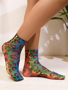 2 Pairs Printed Short Socks, Women's Lightweight, Soft And Breathable Summer Ankle Socks