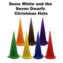 Set de 1 pălărie de pitic din poliester pentru petreceri, pălărie colorată pentru costumul celor șapte pitici - lavabilă la mașină, potrivită pentru sărbătorirea burlacilor și a absolvirilor, temă prințesă, decor de sărbători de Crăciun și Halloween - fără pene