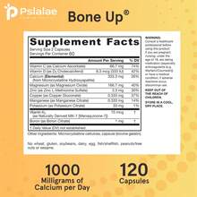 PSLALAE Boneup 1000 mg - Salud inmunitaria, aumenta la densidad ósea, promueve la absorción y la salud de los huesos y promueve la salud articular - 120 unidades - 120 cápsulas - Ver 2