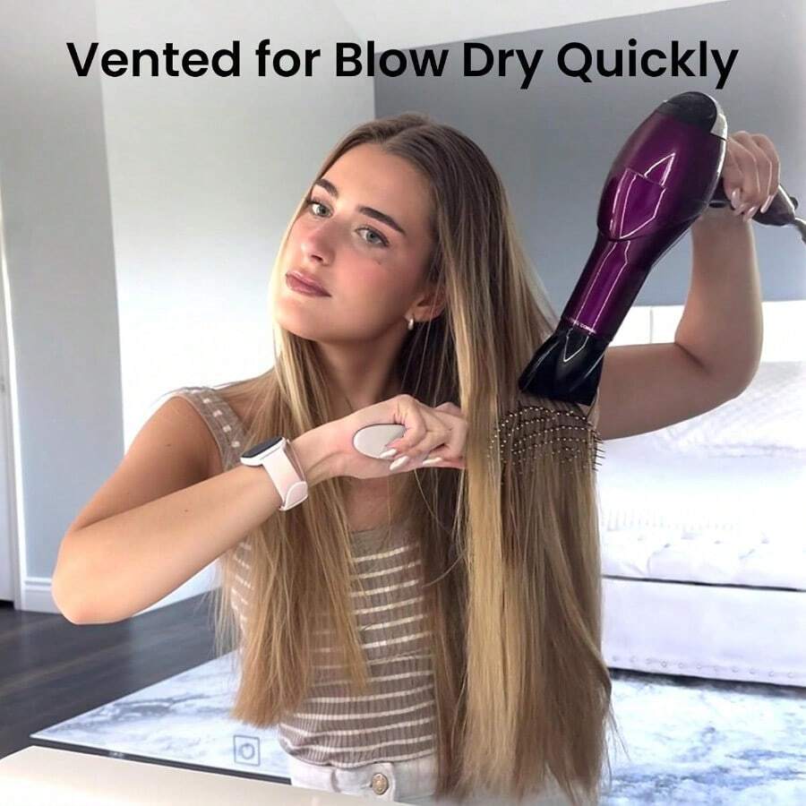 麻纤维柔顺梳，适用于卷发和直发，透气设计，柔软刷毛，轻松梳开缠结，适合女性、儿童，干湿两用。美发工具，美发用品，旅行必备，理发师，发型师，理发配件，情人节礼物，美发用品，发型师，理发店，沙龙，度假必备，美发产品，理发店，情人节礼物，女性旅行必备，发型师工具 - 米色 - 查看 1