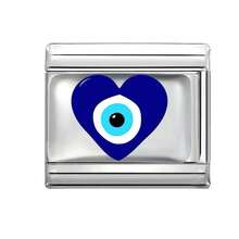 1pc Silvery Series Elegant Blue Eye Graphic Design, Luxurious Epoxy Resin Modular Necklace/Bracelet/Ring Jewelry Accessory, Suitable For Birthday, Anniversary Gifts (Single Piece, Unassembled)