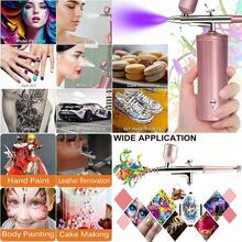 1 pezzo Aerografo ricaricabile senza fili - Kit compressore da 30 PSI, pistola ad aria compressa senza fili ad alta pressione per pittura di modelli, barbieri, decorazione di torte