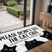 1pc Cute Cat Pattern Printed Rug, Faux Wool Mat - Highly Absorbent, Easy To Clean, Suitable For Home Decor, Farmhouse, Entryway, Indoor, Room, Kitchen, Dining Room, Small Office/Home Office, Sink, Laundry Room, Doormat, Kitchen Mat, Non-Slip Mat