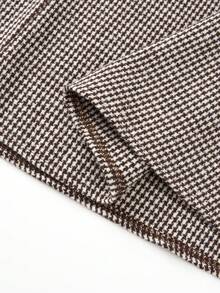 EARO 女士时尚格子A字裙，百搭优雅，宽松显瘦，春季必备 - 咖啡棕 - 查看 7