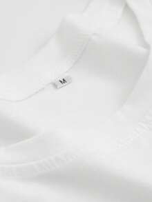 Unisex T-Shirts For Men, Short Sleeves, Short Sleeve T-Shirts, Spring Clothes, Summer Clothes, Clothes, Tops, Loose Fit, Big Silhouette, Graphic Print, Design, Gift, Present, Street, Spring, Summer, Autumn, Winter, Men's - White - View 3