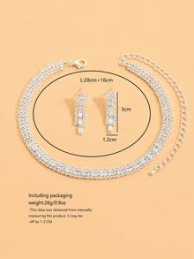Exquisite Ladies Rhinestone Choker Necklace And Earrings Set - 961 Jewelry Set - View 7