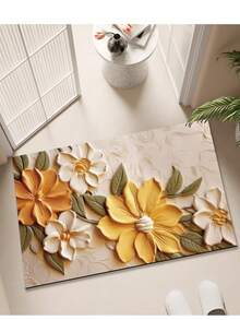 1/3 Stück rutschfeste, saugfähige Badezimmermatte, Silikonmatte, Retro-Muster Badezimmer, U-förmige Toilettenvorlage, saugfähige Fußmatte für das Waschbecken, 2,5 mm Dicke Weihnachtsdekoration Küchenteppich