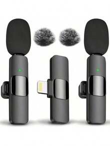 Wireless Clip-On Microphone, Compatible With IOS/Android Smartphones, Professional Recording Microphone With Smart Noise Cancellation, Perfect For Video Recording, Game Streaming, Interviews, Vlogging, Etc. (Includes Windscreen) - K9 Wireless Microphone - View 15