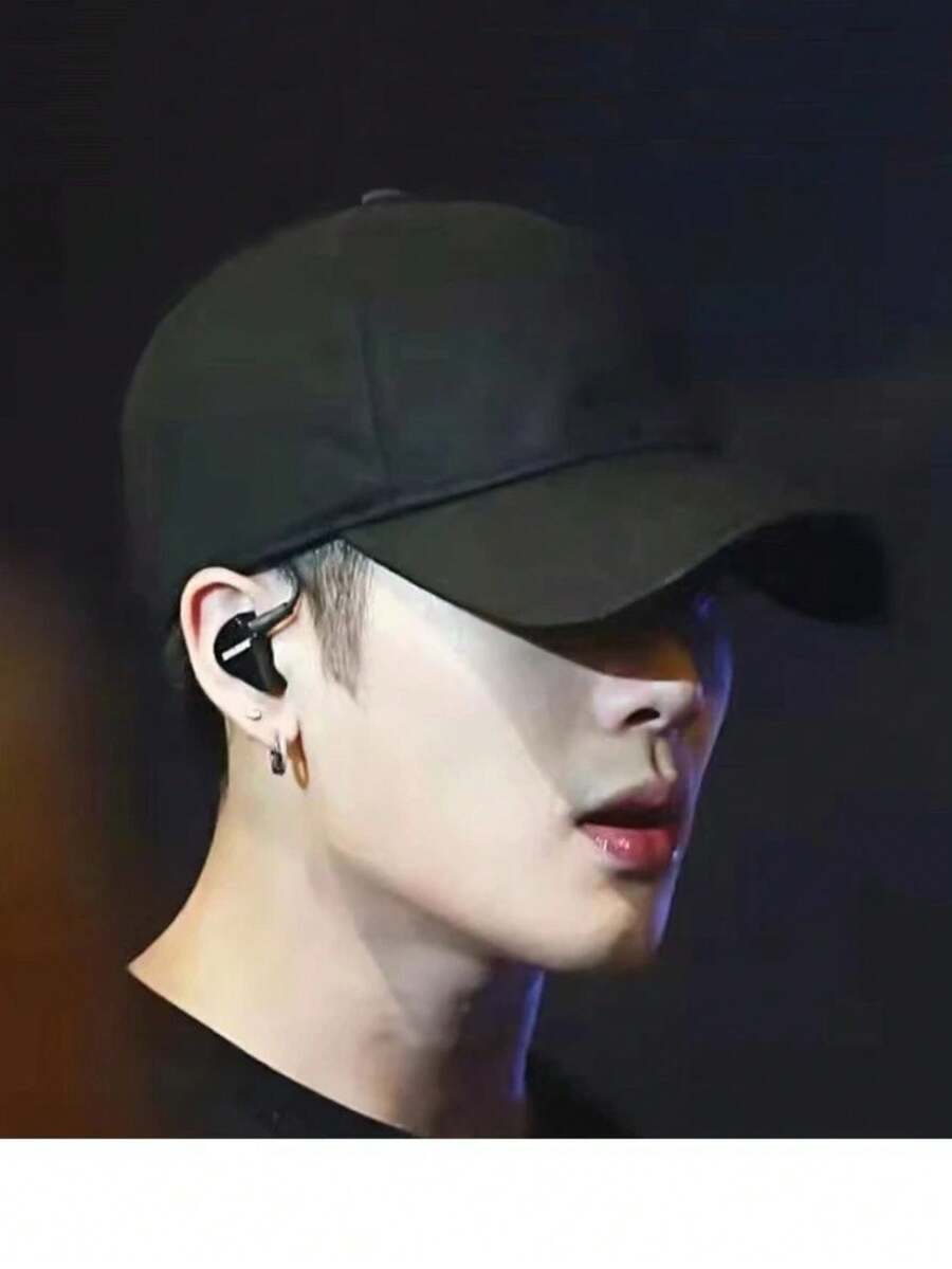 Men's Cotton Baseball Cap With Curved Brim, Casual Street Style, Dad Hat With Faux Print Detail - Black - View 1