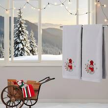 Towels - Gray Snowman - View 3