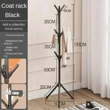 Clothes And Hats Rack Floor To Floor Bedroom Coat Hook Bedroom Vertical Tree Branch Shape Holder Hat Scarf Handbag Storage Hange - Black - View 8