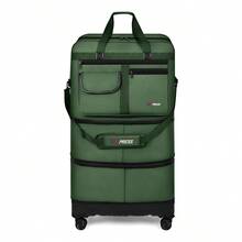 NEW YORK XPRESS 36" Collapsible Suitcases With Wheels,Expandable Foldable Luggage Bag With Hardshell Base Case,Large Capacity Rolling Travel Bag For Home Storage&Trip - 綠色 - 查看 9