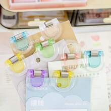 10 buc cleme transparente colorate, cleme solide pentru clasificarea fișierelor în stil minimalist, potrivite pentru sortarea fișierelor de la birou și școală.