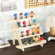 BYCY 4 Tier Wooden Display Riser For Tabletop Shows & Home, Earring & Ring Holder, Cupcake Stand Organizer Showcase (4 Tier)