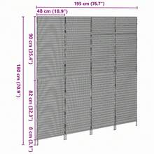 vidaXL Raumteiler Grau 195 x 180 cm Poly-Rattan