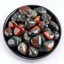 Black Friday1Polished Multicolor Healing Crystal Stone Set, 72 Pcs, 0.5" Handpicked Tumbled Stones For Healing, Reiki, Meditation, Crafting, Home Decor, Ethically Sourced, Multicolor - 南非血碧玉 - 查看 12