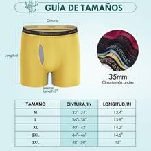 IGOLUMON Boxer Hombre 6 Piezas Calzones De Hombre Transpirables Boxer Hombre Bambu Ropa Interior Hombre Boxer Deportivos Hombre con Bragueta - 1*N 1*G 1*celeste 1*azul 1*rojo dátil 1*amarillo - Ver 5