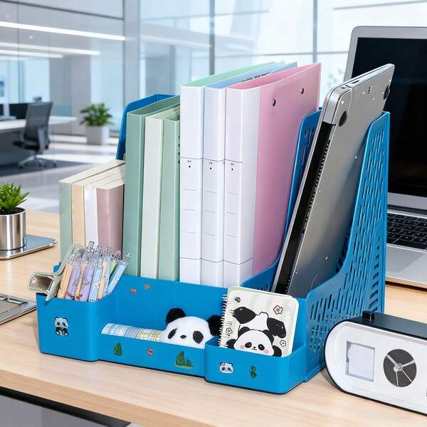 Portadocumenti a 4 ripiani formato A4, organizer per documenti da ufficio rinforzato, scaffale portadocumenti, supporto per libri e fogli d'esame