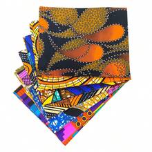 6pcs 44x55cm Random Color & Pattern African  Batik Fabric, Double-Sided Print Crafts Material For DIY Patchwork, Vibrant Home Decor