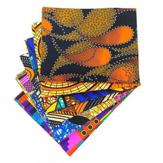 6pcs 44x55cm Random Color & Pattern African  Batik Fabric, Double-Sided Print Crafts Material For DIY Patchwork, Vibrant Home Decor