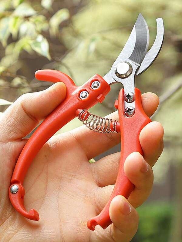 1pc Stainless Steel Blade Garden Pruning Shears, Hand-Held Pruner Set, Heavy Duty Garden Bypass Pruning Shears, Tree Trimmer, Pruning Shears, Manual Pruning Shears