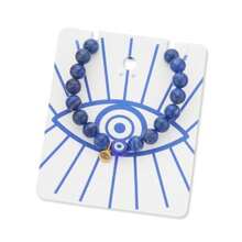 Women's Mati Evil Eye Lapis Lazuli Gem Charm Bracelet Blue - As Pic - View 2