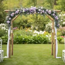 6FT Flower Garland Eucalyptus Willow Garland With Flowers Handcrafted Garland For Wedding Centerpieces For Rehearsal Dinner Bridal Shower, Wedding Ceremony Reception Outdoor Decor - 紫色 - 查看 1