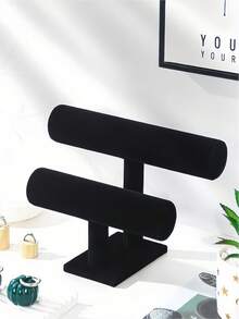 1 pièce Support d'affichage de bijoux, support de collier en forme de T, support de bracelet, support de montre-bracelet, convient pour l'organisation à la maison, la boutique ou l'exposition de bijoux, sans alimentation électrique, conception anti-emmêlement, présentation élégante, fermeture, placement de bureau durable, rangement , tour à bijoux haut de gamme