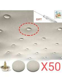 50 Set Of Automotive Car Roof Headliner Repair Button Pins Kit, Universal Auto Roof Snap Rivets Retainer For Car Roof Fixed, With Installation Tool, Fit All Cars