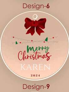 Ornements en acrylique sur mesure, décorations de Noël, peuvent être utilisés pour le sapin de Noël ou la voiture, pendentif transparent en forme de patte de chien, cadeau pour la famille et les amis, Noël - Multicolore - Voir 19
