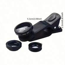 2025 New Triple-Function Mobile Phone Camera Lens Kit - Wide-Angle, Macro, And Fish-Eye Lenses - Suitable For Smartphone Photography Accessories, Portable Devices, And Selfies, Suitable For Summer Vacations, Travel, Creative Photography, Social Media Content Creation, Video Blogs, Etc. Phone Lens Accessories. Halloween Party, Christmas And New Year Photo Tools.