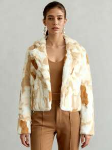 Women's Elegant Long Sleeve Turndown Collar Button Fleece Casual Street Minimalist Regular Jacket, Autumn/Winter