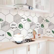 Marble Pattern Waterproof Wall Sticker, Heat & Oil Resistant Kitchen Wallpaper, Cabinet Sticker, Window Sill, Countertop, Self-Adhesive Paper, Suitable For Furniture Renovation, Easy To Clean And Install