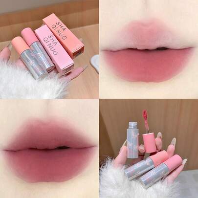 SHAQINUO 柔和哑光唇膏，质地柔滑，色彩饱满，易于涂抹，轻盈舒适，哑光效果，打造柔软天鹅绒般的唇妆