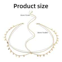 Gold Sequins Head Chain​ Festival Halloween Wedding Jewelry Hair Accessories For Bride And Women Fashion Tassel Headbands Boho Headpiece Gold#SSDD B BJNHMJ