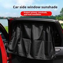 Suction Cup Curtain In The Car Window Sunshade Cover Cartoon Universal Side Window Sunshade UV - Black - View 7