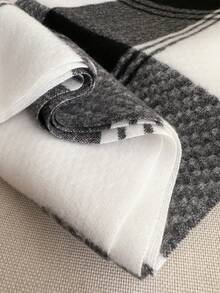 1pc Fall Winter Women Elegant Vintage Multi Color Plaid Stripe Faux Cashmere Scarf/Shawl,With Tassels, Winter Warm Casual Thick Style Neck Scarf For Dress - Multicolor - View 3