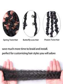 Tóc bện Marley mềm mại và bông xốp 8/12 inch, tóc bện xoắn kiểu châu Phi co giãn, tóc bện xoắn Marley tổng hợp, tóc bện móc số lượng lớn, tóc bện xoắn ngắn, tóc bện Marley, phù hợp cho phụ nữ châu Phi, phiên bản năm mới - màu đen - Xem 6