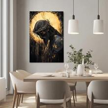 1pc Framed Canvas Wall Art, Jesus Crown Of Thorns Jesus Praying Modern Christian Art Print Canvas Poster Painting Wall Decor, Ideal Gift For Bedroom Living Room Hallway Dorm, Ready To Hang - 彩色 - 查看 5