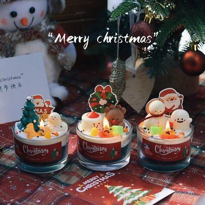 Set di candele profumate natalizie e carine, candele aromaterapiche con Babbo Natale, pupazzo di neve, renna e albero di Natale, per creare un'atmosfera festiva e accogliente, candele decorative natalizie per casa, feste, tavoli, celebrazioni invernali, regalo romantico per amici, bambini e famiglia, decorazioni natalizie, regali di Natale