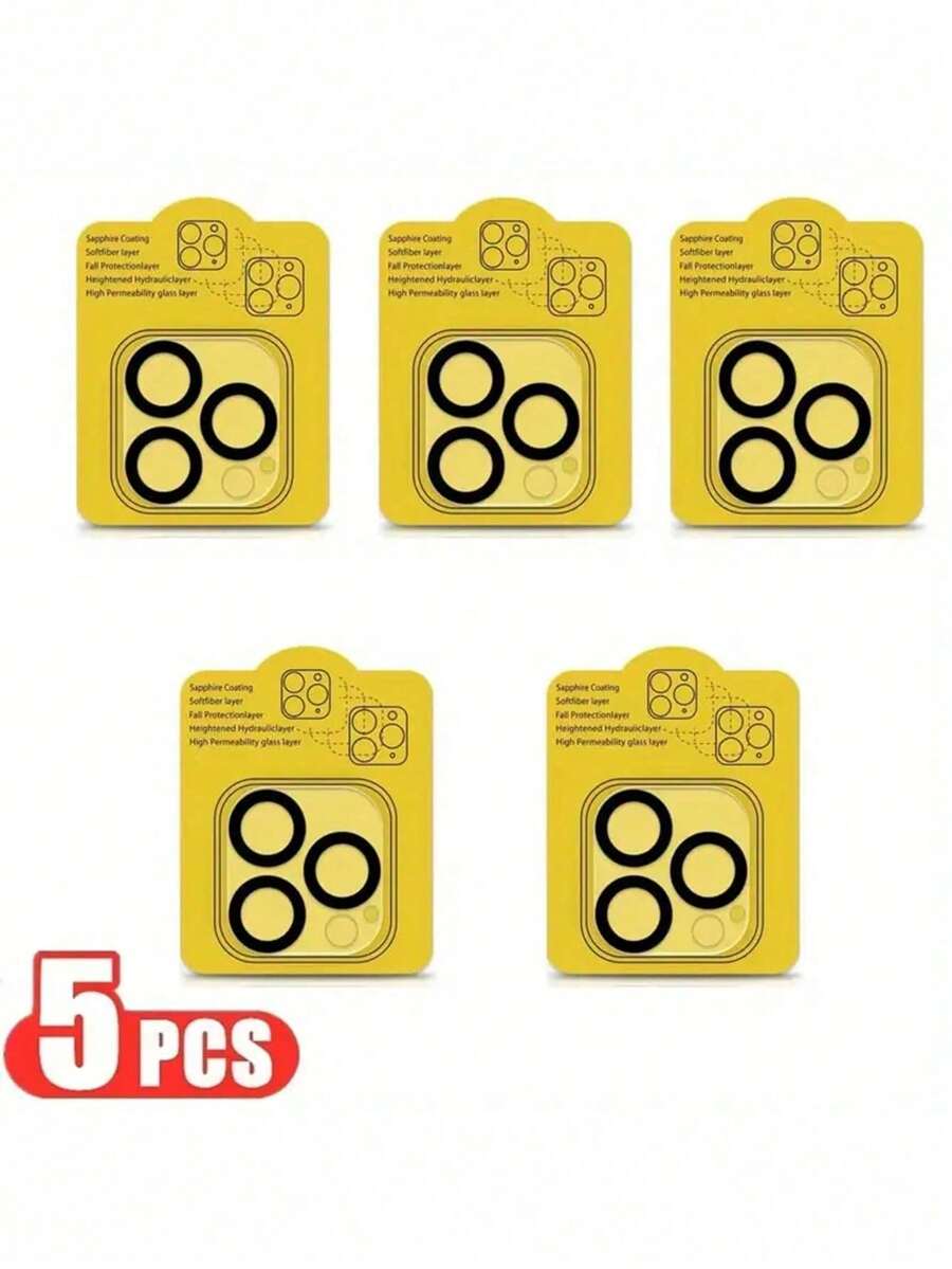 5 Packs One-Piece Clear Lens Protector For I Phone 14-17 Series - Compatible With All Models (14/15/16/17, Plus, Pro, Pro Max), Full Coverage HD Glass