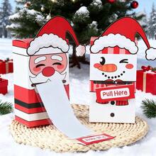 2 Pcs Christmas Holiday Money Pulling Box Creative Santa Claus Snowman Pattern Surprise Merry Present Pull Out Box - Red - View 7