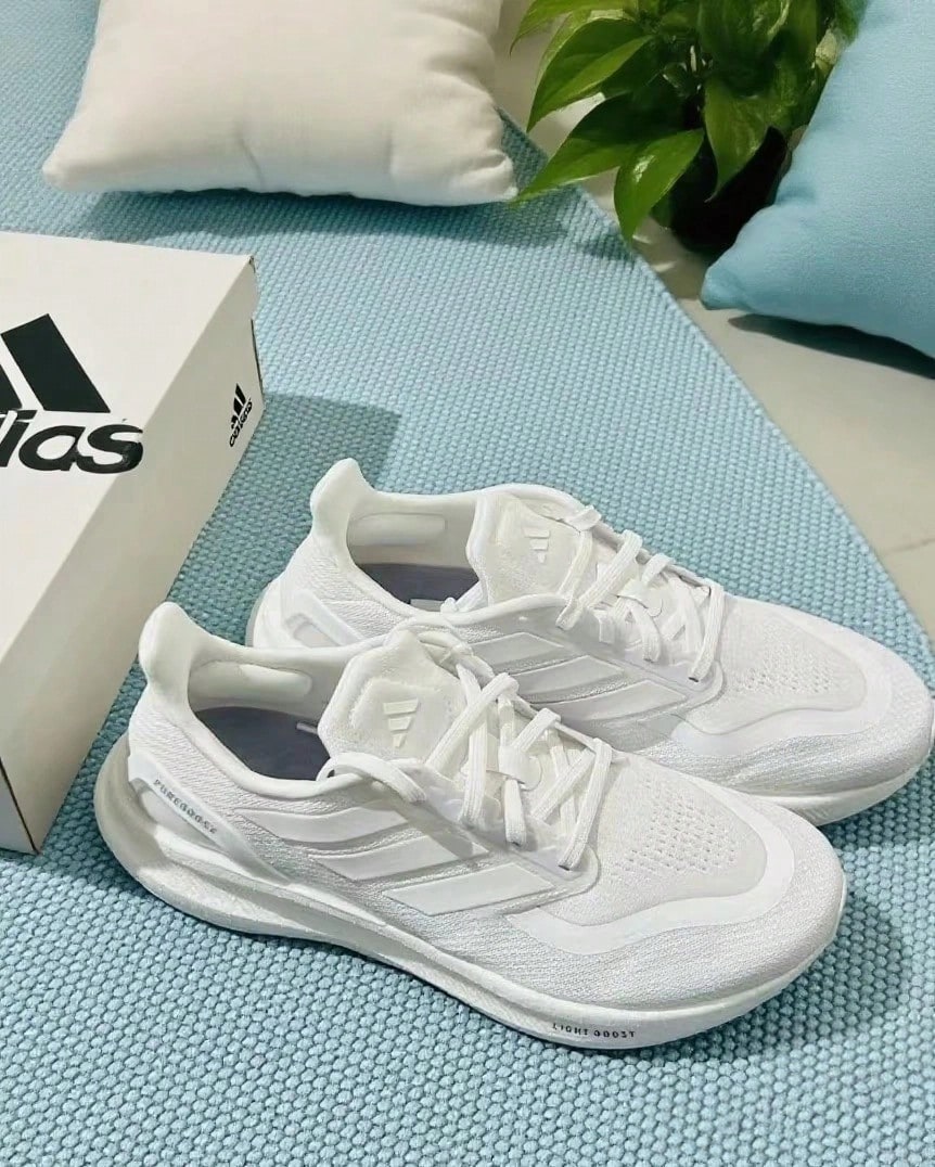 Adidas PUREBOOST 5 - Zapatillas deportivas de fitness para hombre, nuevas, con amortiguación, transpirables, para entrenamiento y running - Blanco - Ver 1