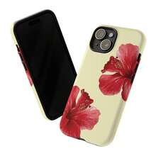 Flower SALLY Tropical Hibiscus Floral Pattern Yellow Phone Case, Filled With Summer Hawaiian Girl Vibe, Fashionable Summer Aura, Suitable For IPhone 17 Pro, 16, 15, 14, 13, 12, 11 Pro Max