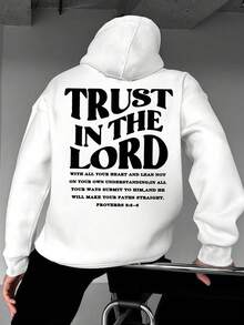 Zrgoth Men's Autumn/Winter Casual Faith & Inspirational Graphic Hoodie Sweatshirt - White - View 4