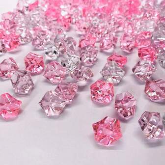 10-100 pezzi Gemme di ghiaccio in acrilico vivaci - Forma asimmetrica, pietre trasparenti rosa e chiare per decorazioni di matrimonio, esposizioni di cibo, centrotavola, candele fai-da-te, riempitivi eleganti per vasi, accessori fotografici e decorazioni per acquari