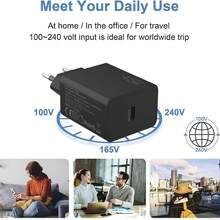 45W GaN PD 3.0 Fast Charging Kit - USB-C GaN Power Adapter Plug - Compatible With IPhone 17/16/15 Pro Max, Galaxy S25/S24, Black Compact Fast Charging Adapter, High Output Power - EU C Type Plug(220-240V) - View 5